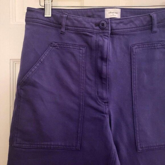 Aritzia Wilfred Free Purple Trousers Modern Utility Pants 12 - Picture 6 of 8
